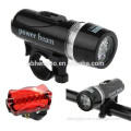 Top quality LED bicycle lights set 5 led bike headlight and 3 led taillight